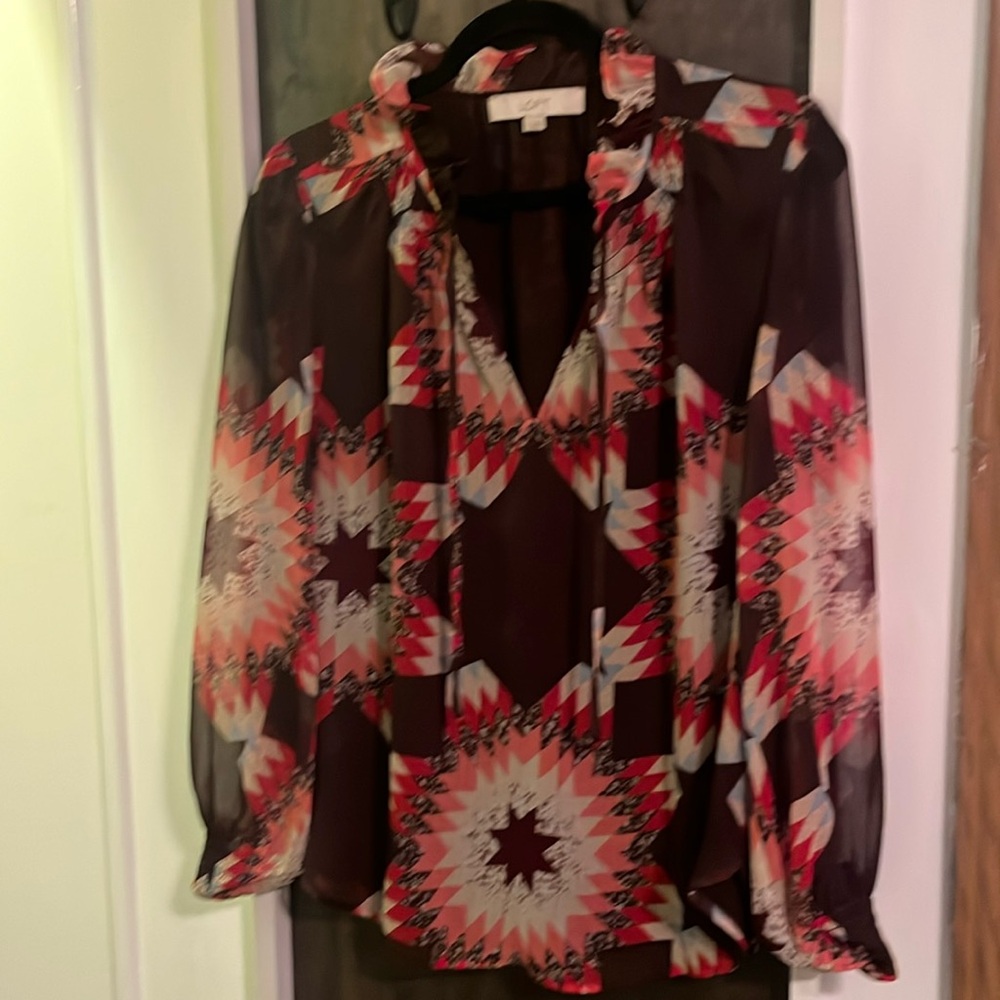 LOFT spring print blouse size M